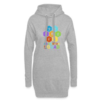 Retro-Badmintonspieler, Hobbysport, Federball - Hoodie-Kleid - Grau meliert - Vorne