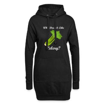 Gesundes Essen Gemüse Sellerie Essen - Hoodie-Kleid - Schwarz - Vorne