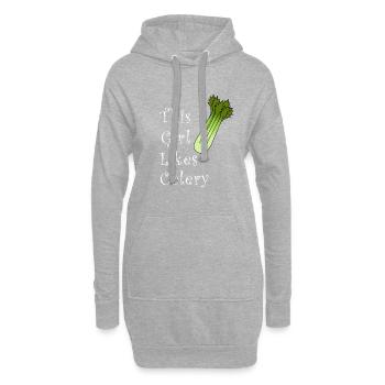 Mädchen mag Sellerie und Lauchgemüse, gesundes - Hoodie-Kleid - Grau meliert - Vorne