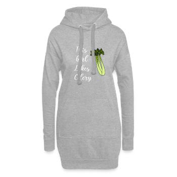 Alimentation saine : un dicton ironique dit qu'une - Sweat-shirt à capuche long Femme - gris chiné - Devant