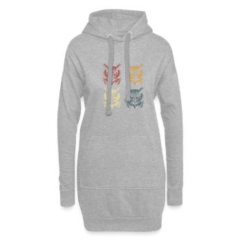 Wildtiere Natur Vögel Süße Eulen Waldtier - Hoodie-Kleid - Grau meliert - Vorne