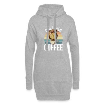 Owl Needs Coffee Office Monday Tue Birds - Sweat-shirt à capuche long Femme - gris chiné - Devant