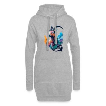 Steinbock ArtKlettern Bouldern Berge Bergsteiger - Hoodie-Kleid - Grau meliert - Vorne