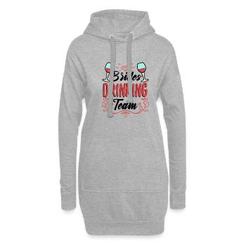 Équipe de beuverie de mariées - Sweat-shirt à capuche long Femme - gris chiné - Devant