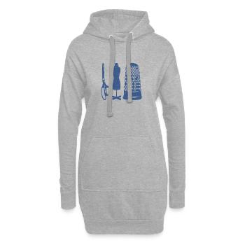 Outil de découpe - Sweat-shirt à capuche long Femme - gris chiné - Devant