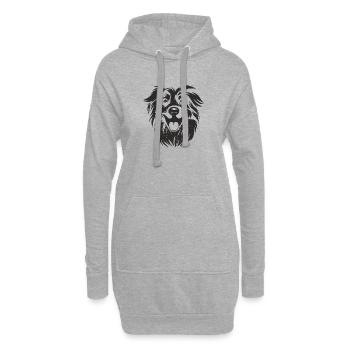 Aussie - Australian Shepherd - Hoodie-Kleid - Grau meliert - Vorne