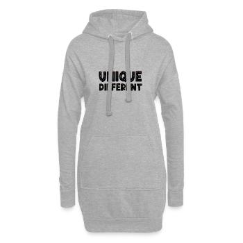 UNIQUE DIFFÉRENT - Sweat-shirt à capuche long Femme - gris chiné - Devant