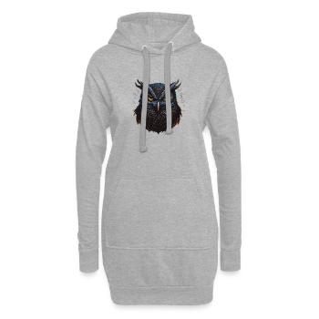 Cute Owls Face - Hoodie-Kleid - Grau meliert - Vorne