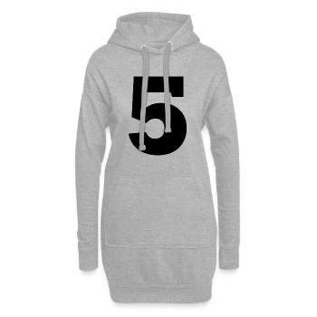 5 - Hoodie-Kleid - Grau meliert - Vorne