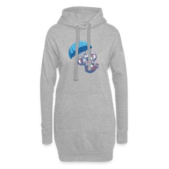 Koala effrayé - Sweat-shirt à capuche long Femme - gris chiné - Devant