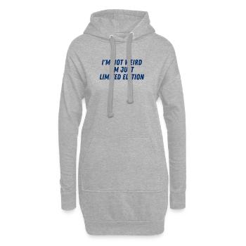 Ich bin nicht komisch, nur limitiert - Hoodie-Kleid - Grau meliert - Vorne