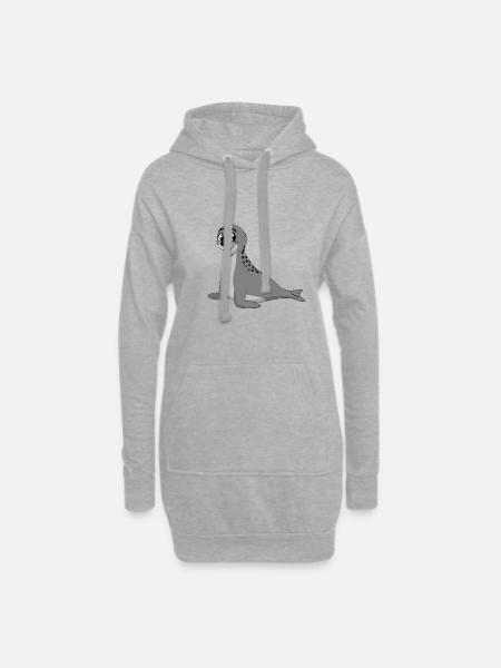 Moin Seehund Robbe für Plattdeutschliebhaber - Hoodie-Kleid - Grau meliert
