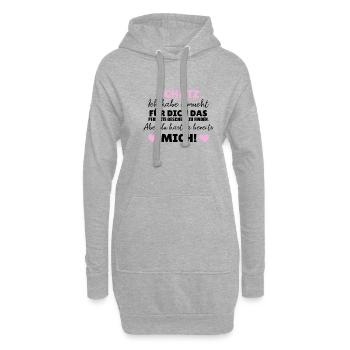 Geschenk für Freund. Lustige Geschenkidee für Mann - Hoodie-Kleid - Grau meliert - Vorne