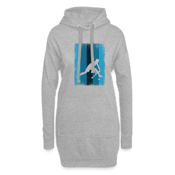 Floorball - Hoodie-Kleid - Grau meliert - Vorne