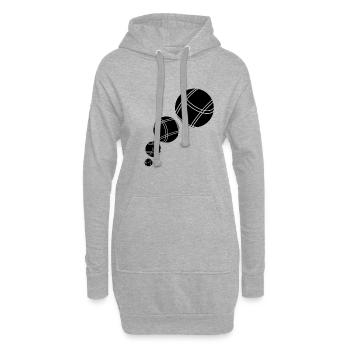 Boules Pétanque Boccia Boules - Sweat-shirt à capuche long Femme - gris chiné - Devant