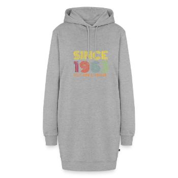 1963 birthday - Hoodie Dress - heather grey - Front