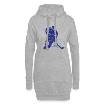 Joueur de hockey sur glace de hockey sur glace - Sweat-shirt à capuche long Femme - gris chiné - Devant