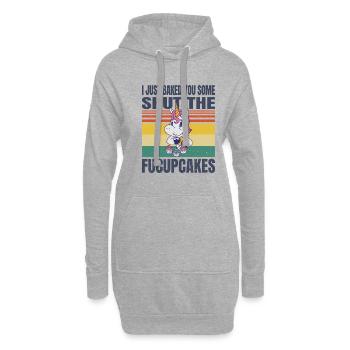 Je viens de vous en cuire un peu ferme la licorne Fucupcakes - Sweat-shirt à capuche long Femme - gris chiné - Devant