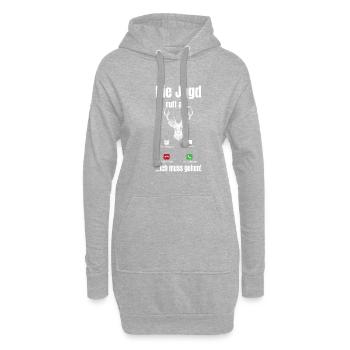 Jagd ruft an Geschenk Jäger Sammler - Hoodie-Kleid - Grau meliert - Vorne