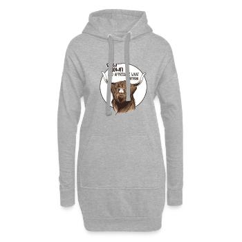Slow down Vache Écossaise - Sweat-shirt à capuche long Femme - gris chiné - Devant
