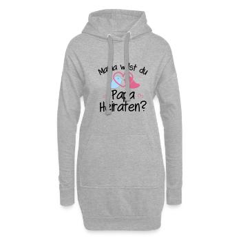 Mama willst du Papa Heiraten Heiratsantrag Idee - Hoodie-Kleid - Grau meliert - Vorne