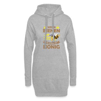 Wenn bienen Blumen Imker Umwelt Honig - Hoodie-Kleid - Grau meliert - Vorne
