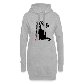 What cadeau chat Animaux enfants Animaux - Sweat-shirt à capuche long Femme - gris chiné - Devant