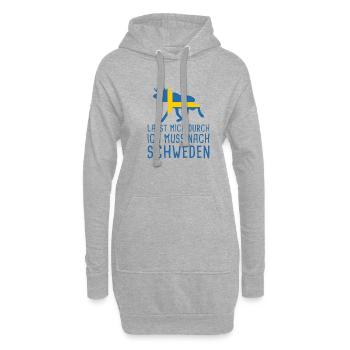 Lasst Mich Durch Schweden Sverige Elch Urlaub - Hoodie-Kleid - Grau meliert - Vorne