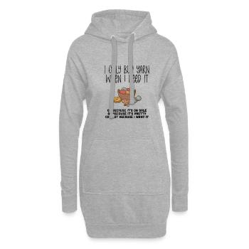 Tricot panier à tricoter laine - Sweat-shirt à capuche long Femme - gris chiné - Devant