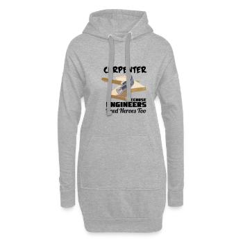 Artisans charpentiers - Sweat-shirt à capuche long Femme - gris chiné - Devant