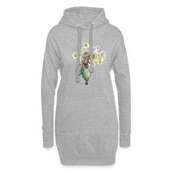 Bitcoin Magician Wizard Class RPG Jeu de rôle - Sweat-shirt à capuche long Femme - gris chiné - Devant