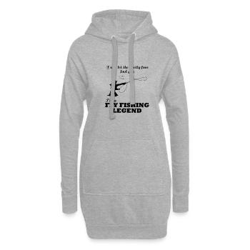 Citation ironique Pêche à la Mouche Pêcheuse - Sweat-shirt à capuche long Femme - gris chiné - Devant