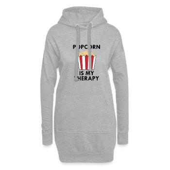 Ironischer Popcornkoch Sprichwort Popcorn essen - Hoodie-Kleid - Grau meliert - Vorne