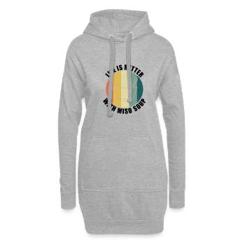 Chef cuisinier japonais amateur de soupe miso - Sweat-shirt à capuche long Femme - gris chiné - Devant