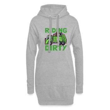 Riding Dirty Müllmann Müllwagen - Hoodie-Kleid - Grau meliert - Vorne