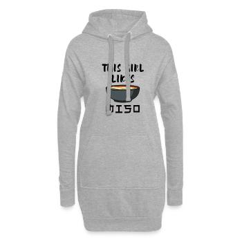 Soupe miso aux nouilles ramen du chef japonais - Sweat-shirt à capuche long Femme - gris chiné - Devant