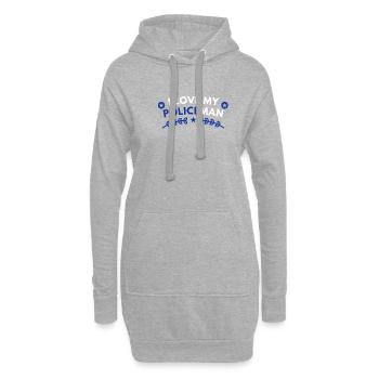 Ich Liebe Polizisten Polizeigesetz Handschellen - Hoodie-Kleid - Grau meliert - Vorne