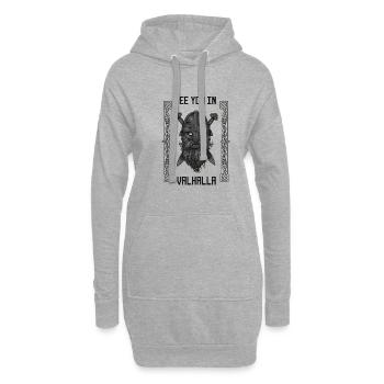 Wikinger, Valhalla, see you in Valhalla, Krieger - Hoodie-Kleid - Grau meliert - Vorne
