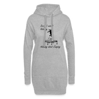 Saut au trampoline Penser au saut - Sweat-shirt à capuche long Femme - gris chiné - Devant