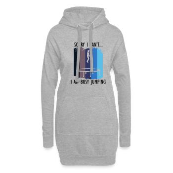 Trampoline à sauter occupé Rebond ironique - Sweat-shirt à capuche long Femme - gris chiné - Devant