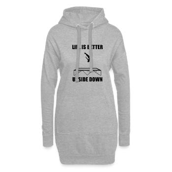 Trampoline Jumping Life Upside Down Trampolinist - Hoodie Dress - heather grey - Front