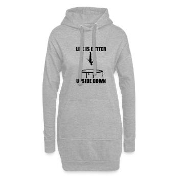 Life Upside Down Springen, Trampolin, Ho - Hoodie-Kleid - Grau meliert - Vorne