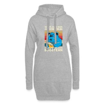 Schon zwei Bier aber noch keine Wirkung, Boostern! - Hoodie-Kleid - Grau meliert - Vorne