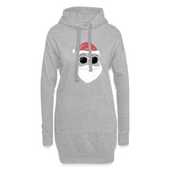 Père Noël super cool - Sweat-shirt à capuche long Femme - gris chiné - Devant