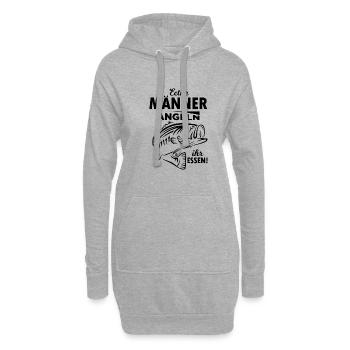 Fischen Angeln Angler Petri Heil Karpfen Fishing - Hoodie-Kleid - Grau meliert - Vorne