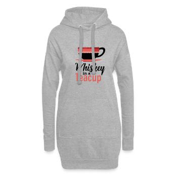 Whisky tasse à thé alcool - Sweat-shirt à capuche long Femme - gris chiné - Devant