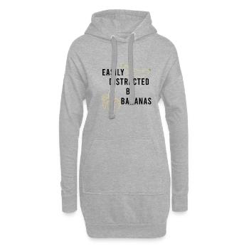Abgelenkt von Bananen Köstliche exotische Früchte - Hoodie-Kleid - Grau meliert - Vorne