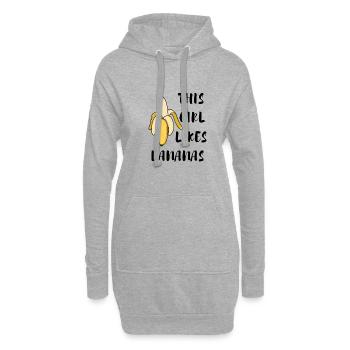 Lustiger Spruch „Süße Bananen“ - Hoodie-Kleid - Grau meliert - Vorne