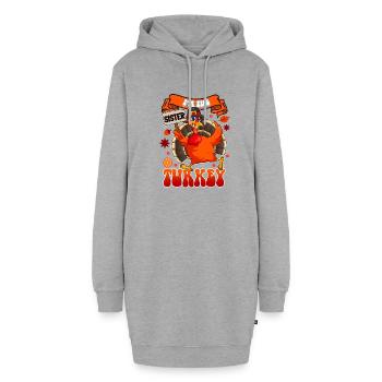 Je suis la sœur Turkey Schwester - Sweat-shirt à capuche long Femme - gris chiné - Devant