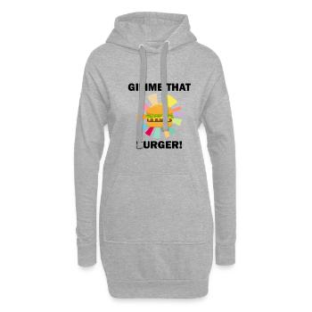 Gimme That Cheeseburger Ironic Burger Eating - Sweat-shirt à capuche long Femme - gris chiné - Devant